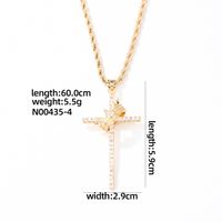 Hip-hop Cross Crown Copper Inlay Zircon Pendant Necklace sku image 2