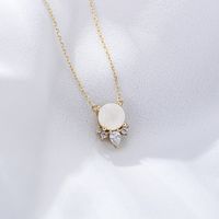 Ig Style Round Sterling Silver Plating Inlay Natural Stone 14k Gold Plated Rhodium Plated Pendant Necklace main image 8