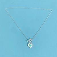 Stainless Steel IG Style Casual Vintage Style Heart Shape Enamel Pendant Necklace sku image 1