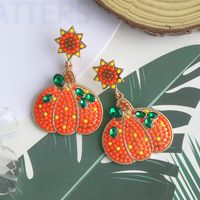 1 Pair Exaggerated Funny Novelty Pumpkin Alloy Drop Earrings main image 5