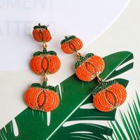 1 Pair Exaggerated Funny Novelty Pumpkin Alloy Drop Earrings main image 6