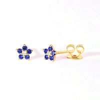 1 Pair Simple Style Flower Plating Inlay Copper Zircon White Gold Plated Gold Plated Ear Studs main image 3