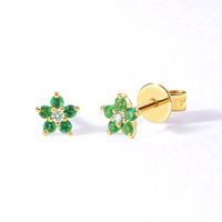 1 Pair Simple Style Flower Plating Inlay Copper Zircon White Gold Plated Gold Plated Ear Studs main image 7