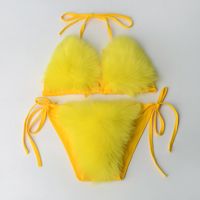 Frau Einfarbig 2-teiliges Set Bikinis Bademode sku image 3