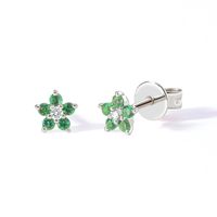 1 Pair Simple Style Flower Plating Inlay Copper Zircon White Gold Plated Gold Plated Ear Studs sku image 8