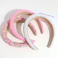 Simple Style Solid Color Plastic Resin Inlay Rhinestones Hair Band main image 5