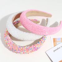 Simple Style Solid Color Plastic Resin Inlay Rhinestones Hair Band main image 1