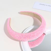Simple Style Solid Color Plastic Resin Inlay Rhinestones Hair Band sku image 2