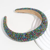 Simple Style Solid Color Plastic Resin Inlay Rhinestones Hair Band sku image 1