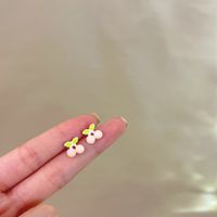 Cute Moon Flower Alloy Stoving Varnish Women's Ear Studs 1 Pair sku image 22