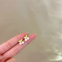 Cute Moon Flower Alloy Stoving Varnish Women's Ear Studs 1 Pair sku image 20