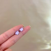 Cute Moon Flower Alloy Stoving Varnish Women's Ear Studs 1 Pair sku image 6
