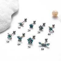 1 Piece Vintage Style French Style Simple Style Flower Butterfly Snowflake Plating Inlay Copper Zircon Cartilage Earrings main image 3
