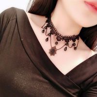 Lolita Plaid Les Gouttelettes D'eau Dentelle Incruster Strass Femmes Collier Ras De Cou sku image 19