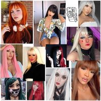 Women's Elegant Sweet Weekend Party Cosplay High Temperature Wire Bangs Long Straight Hair Wigs main image 1