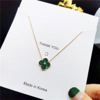 Retro Square Oval Flower Stainless Steel Plating Inlay Artificial Gemstones Zircon 18k Gold Plated Pendant Necklace sku image 4