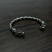 Casual Retro Dragon Titanium Steel Men's Cuff Bracelets main image 1