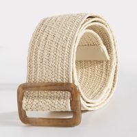 Simple Style Circle Plastic Wood Woven Belt Women's Woven Belts 1 Piece sku image 3