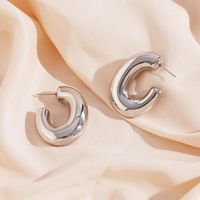 1 Pair Casual Hawaiian Vacation C Shape Plating Stainless Steel 18K Gold Plated Earrings main image 3