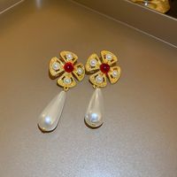 1 Pair Classical Lady Cross Enamel Plating Inlay Copper Ear Studs sku image 54