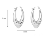 1 Pair Simple Style Printing Water Droplets Stainless Steel Hoop Earrings sku image 1