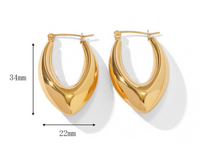 1 Pair Simple Style Printing Water Droplets Stainless Steel Hoop Earrings sku image 2