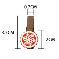 Fashion Christmas Patch Color Snowflake Elk Christmas Tree Gloves Wooden Clip sku image 3