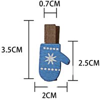 Fashion Christmas Patch Color Snowflake Elk Christmas Tree Gloves Wooden Clip sku image 8