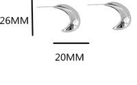 1 Pair Simple Style Moon Stainless Steel Ear Studs sku image 1