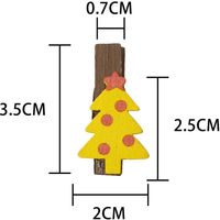 Fashion Christmas Patch Color Snowflake Elk Christmas Tree Gloves Wooden Clip sku image 9