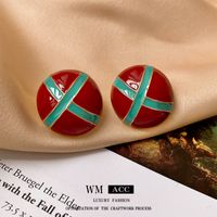 1 Pair Classical Lady Cross Enamel Plating Inlay Copper Ear Studs sku image 155