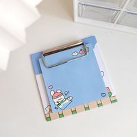 Cute Mini Small Board Clip Sticky Note Set Student Notepad Non-adhesive Small Fresh Notebook Notepad sku image 6