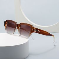Simple Style Gradient Color Solid Color Leopard Pc Square Full Frame Glasses main image 2