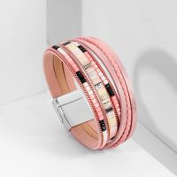 Simple Style Solid Color Pu Leather Alloy Patchwork Women's Bangle 1 Piece sku image 1