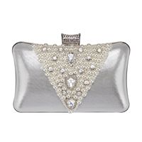 Cross-border Luxury Pearl Embroidery Dinner Bag Women's Evening Bag Party Clutch Popular Rhinestone Banquet Bag Factory Direct Sales sku image 2
