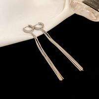1 Pair Simple Style Shiny Star Tassel Heart Shape Plating Inlay Copper Rhinestones Drop Earrings sku image 19