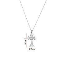 Retro Cross Copper Inlay Zircon Pendant Necklace sku image 9