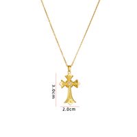 Retro Cross Copper Inlay Zircon Pendant Necklace sku image 10