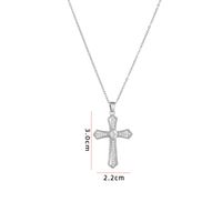 Retro Cross Copper Inlay Zircon Pendant Necklace sku image 35