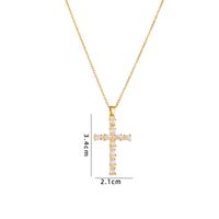 Retro Cross Copper Inlay Zircon Pendant Necklace sku image 63