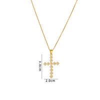 Retro Cross Copper Inlay Zircon Pendant Necklace sku image 62