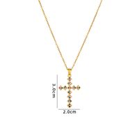 Retro Cross Copper Inlay Zircon Pendant Necklace sku image 61