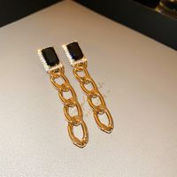 Fashion Alloy Diamond-studded Geometric Earrings Long Tassel Flower Earrings sku image 50