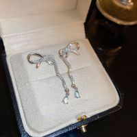 Fashion Alloy Diamond-studded Geometric Earrings Long Tassel Flower Earrings sku image 21