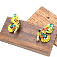 1 Pair Sweet Butterfly Plating Inlay Alloy Artificial Gemstones Ear Studs sku image 5