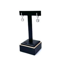 1 Pair Elegant Classic Style Square Inlay Alloy Zircon Drop Earrings main image 1