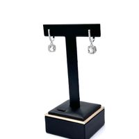 1 Pair Elegant Classic Style Square Inlay Alloy Zircon Drop Earrings main image 5
