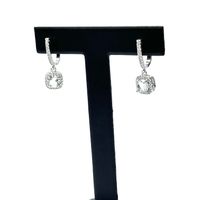 1 Pair Elegant Classic Style Square Inlay Alloy Zircon Drop Earrings sku image 1