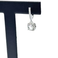 1 Pair Elegant Classic Style Square Inlay Alloy Zircon Drop Earrings main image 4