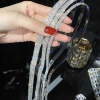 Women's Sweet Solid Color Iron Plating Inlay Rhinestones Hair Band Party Headpieces main image 1